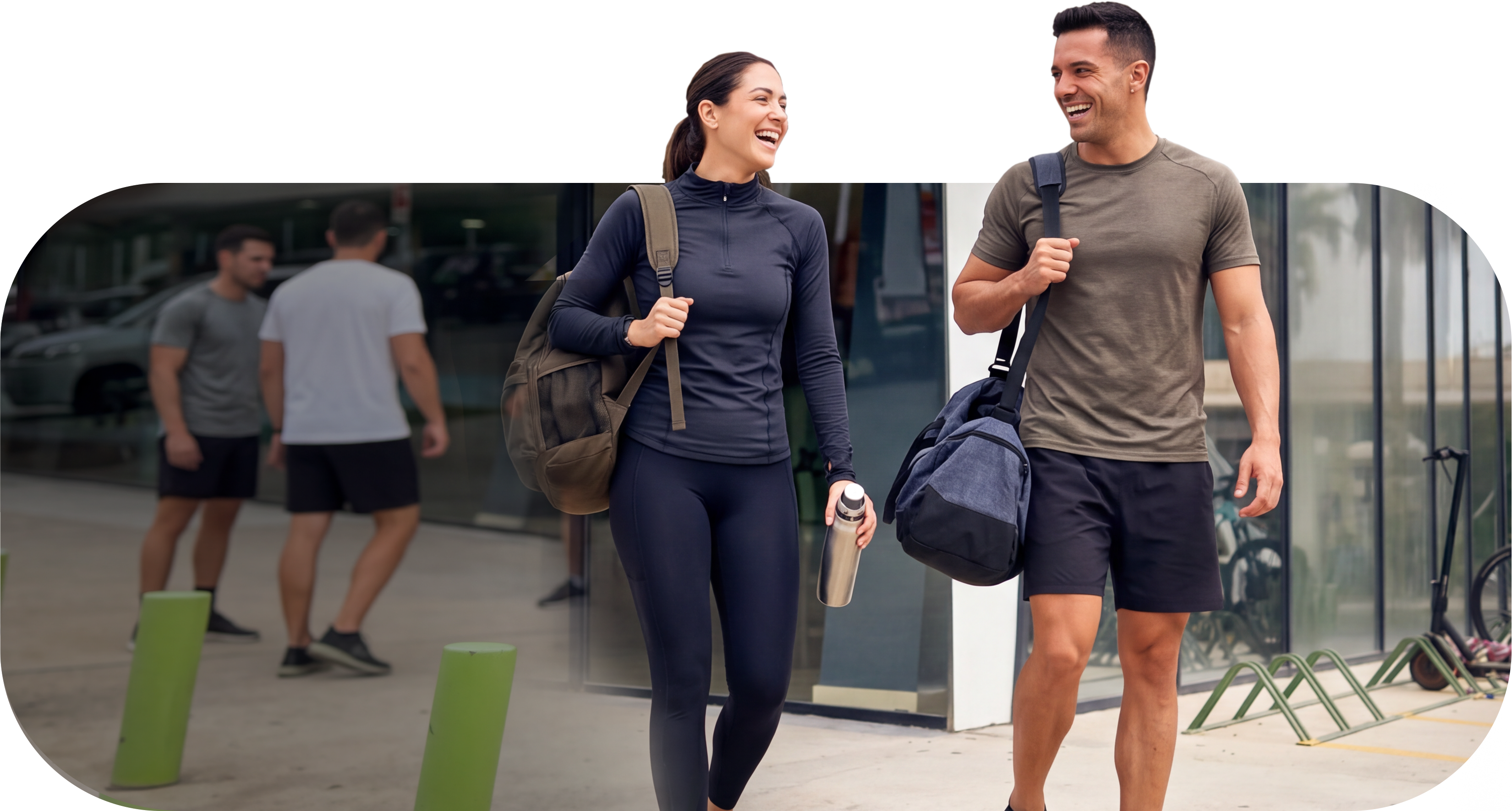 Dos socios de Ágora Verdolay después de entrenar